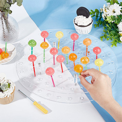 Oval Acrylic Lollipop Display Risers ODIS-WH0038-58-1