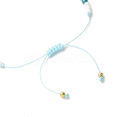 Natural Freshwater Shell & Glass Seed Beads Braided Bead Bracelets for Women BJEW-JB12362-04-1