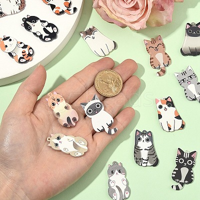 30Pcs 15 Styles Acrylic Pendants OACR-YW0002-64-1