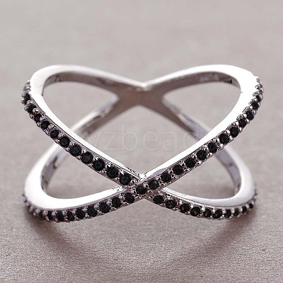 Simple Style Brass Cubic Zirconia Finger Rings FS-WG32029-07-1