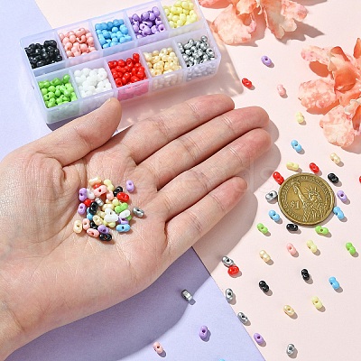50G 10 Colors Baking Paint Glass Seed Beads SEED-YW0002-51C-1
