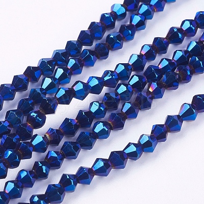 Electroplate Glass Beads Strands X-EGLA-S057-2-1