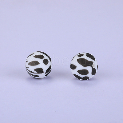 Printed Round Silicone Focal Beads LS-SI-JX0056A-51-1
