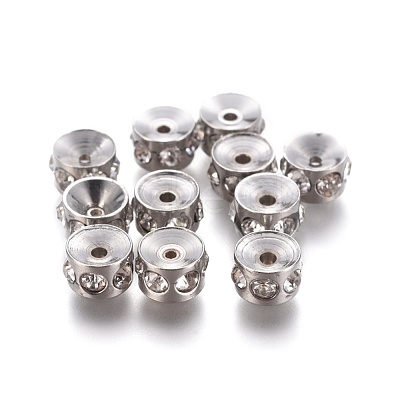 304 Stainless Steel Crystal Rhinestone Beads STAS-E474-54B-P-1