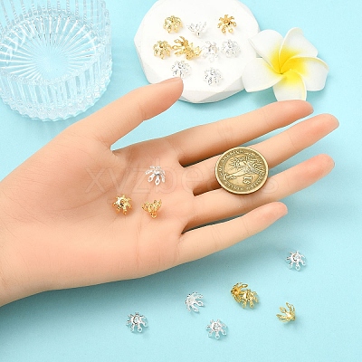 20Pcs 2 Colors Brass Bead Cap Pendant Bails KK-YW0003-45-1