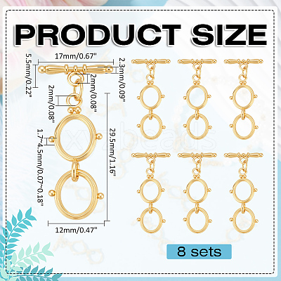 8Pcs Brass Toggle Clasps KK-ME0002-32-1
