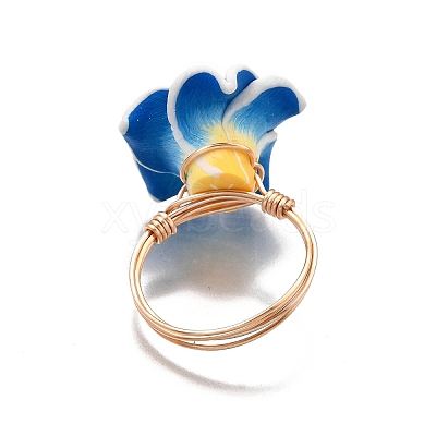 Handmade Polymer Clay Rings RJEW-TA00201-1