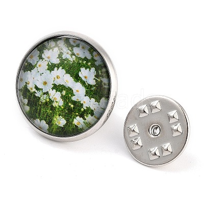Round Glass Brooches JEWB-A022-02D-1
