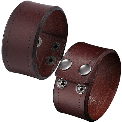 Flat Sided Cowhide Leather Cord Bracelets BJEW-CL0001-59-1