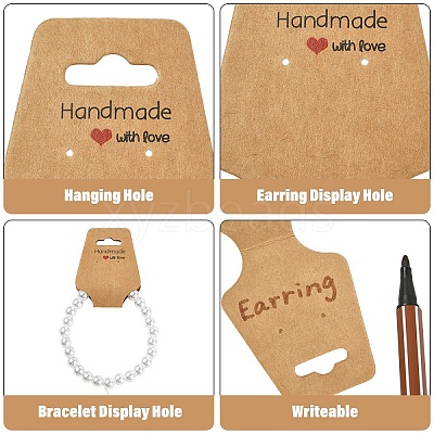 150Pcs Cardboard Fold Over Paper Display Hanging Cards CDIS-YW0001-22-1