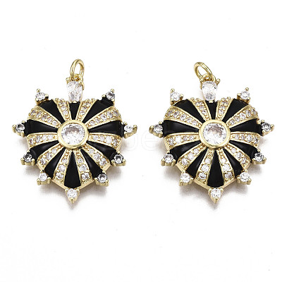 Brass Micro Pave Cubic Zirconia Pendants ZIRC-N039-055A-NF-1