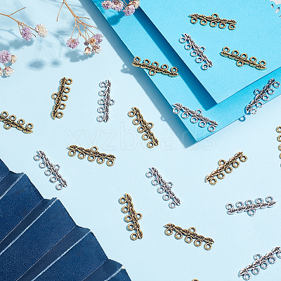 120Pcs 2 Colors Tibetan Style Alloy Chandelier Components Links FIND-GO0003-39-1