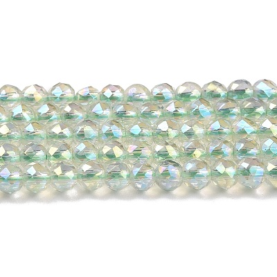 Electroplate Transparent Glass Beads Strands GLAA-H021-01B-FR07-1