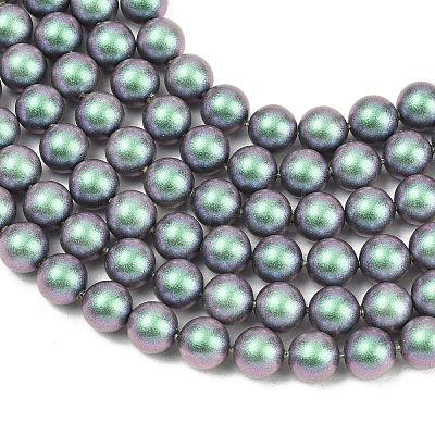 Frosted Glass Pearl Beads Strands GLAA-A044-08A-15-1