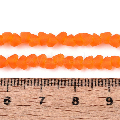 Frosted Transparent Glass Beads Strands GLAA-N016-4mm-09-1