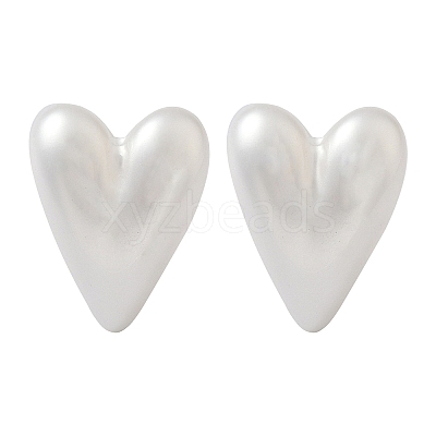 304 Stainless Steel Plastic Imitation Pearl Stud Earrings EJEW-R030-01G-04-1