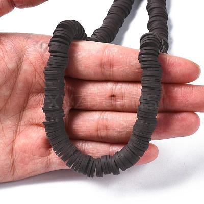 Flat Round Handmade Polymer Clay Beads CLAY-R067-10mm-38-1