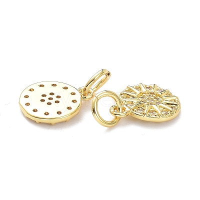 Brass Micro Pave Clear Cubic Zirconia Charms ZIRC-L091-079G-1