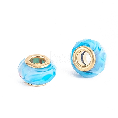 Faceted Glass European Beads GPDL-E004-03A-1