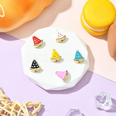 6Pcs 6 Colors Rack Plating Brass Beads KK-CJ0002-60-1