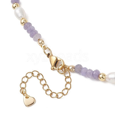 Dyed Natural Malaysia Jade & Natural Cultured Freshwater Pearl Bead Bracelets & Necklaces Sets SJEW-JS01373-01-1