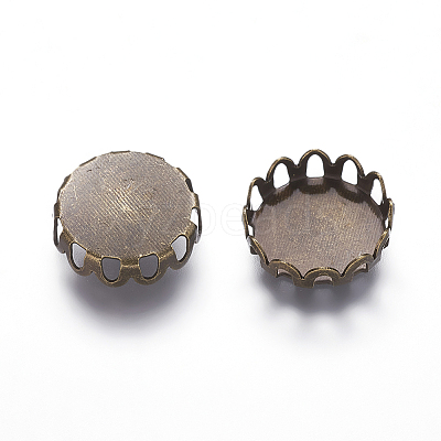 Brass Lace Edge Bezel Cups LS-KK-C1764-3-AB-1