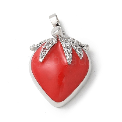 Brass Micro Pave Cubic Zirconia Pendants KK-P290-62P-1