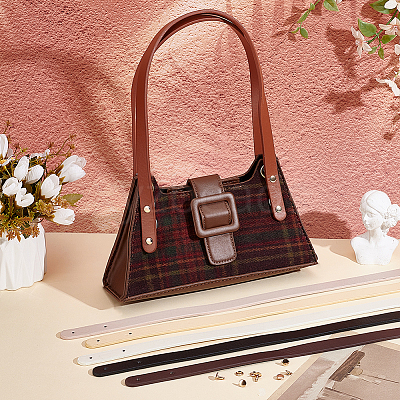 6 Bags 6 Colors PU Leather Bag Handles PURS-NB0001-03-1