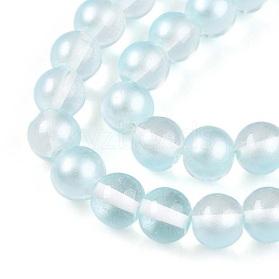 Baking Paint Transparent Glass Beads Strands DGLA-N011-10mm-05-1