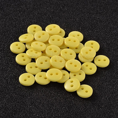 2-Hole Flat Round Resin Sewing Buttons for Costume Design BUTT-E119-20L-18-1