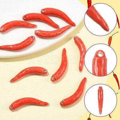 10Pcs Handmade Porcelain Pendants PORC-FS0001-60-1
