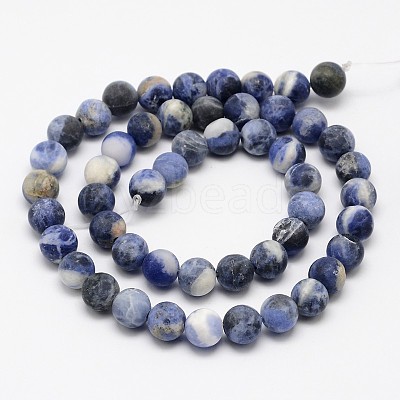 Natural Sodalite Beads Strands G-D691-6mm-1