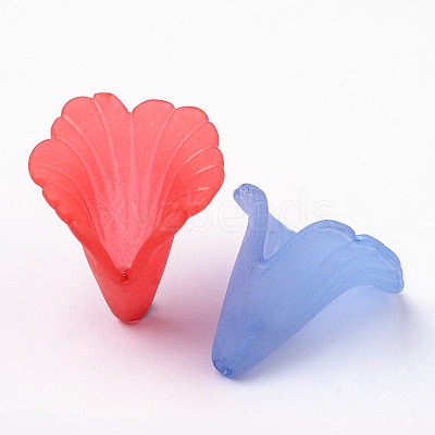 Mixed Transparent Acrylic Flower Beads X-PL551M-1