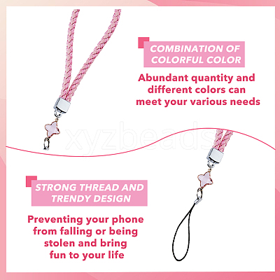 1 Set PU Leather Knitting Wrist Lanyard Hand Mobile Straps HJEW-FH0006-50-1