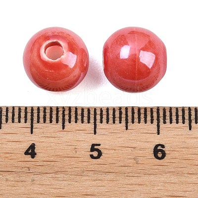 Glazed Porcelain Round Beads PORC-S489-10mm-14-1
