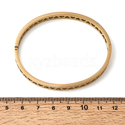Hollow 304 Stainless Steel Hinged Bangles for Women BJEW-H644-06G-1