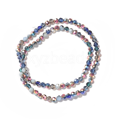 Transparent Electroplated Glass Beads Strands GLAA-G097-04A-1
