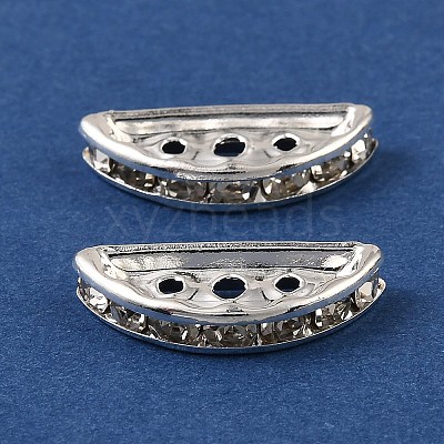 Brass Crystal Rhinestone Spacer Bars RB-T019-02B-02S-1
