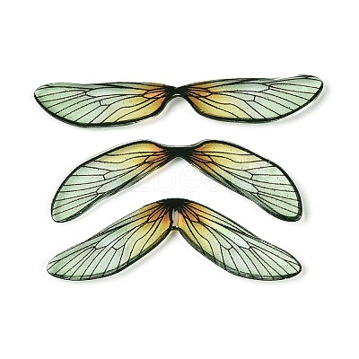 3Pcs Transparent Epoxy Resin Butterfly Wings Cabochons X-RESI-N045-11A-1