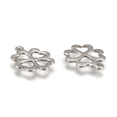 Tarnish Resistant 304 Stainless Steel Clover Charms Pendants X-STAS-M004-01-1
