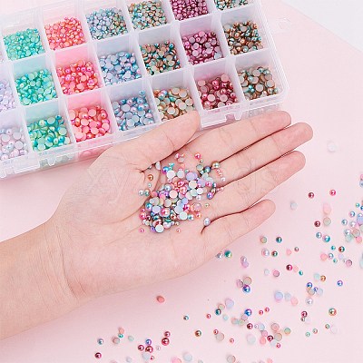 Imitation Pearl Acrylic Cabochons OACR-PH0001-09-1