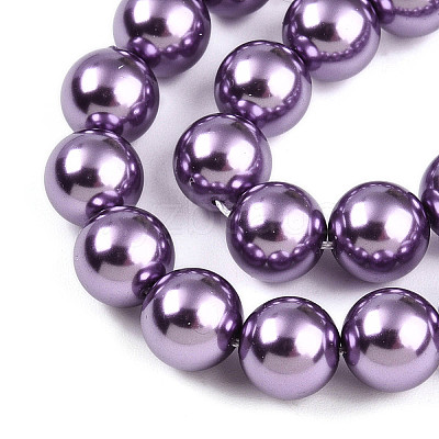 Baking Paint Pearlized Glass Pearl Bead Strands HY-N002-8mm-A14-1