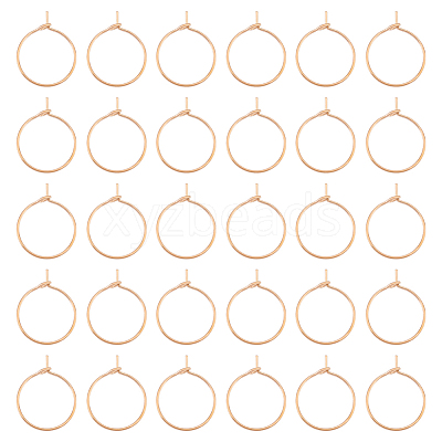 40Pcs 316L Surgical Stainless Steel Hoop Earring Findings STAS-UN0053-41RG-1