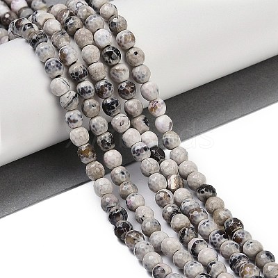 Natural Fire Crackle Agate Beads Strands G-C082-A01-42-1