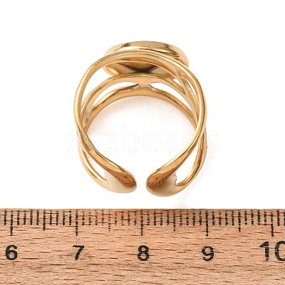 304 Stainless Steel Cuff Ring Components SA-CBA76C4-02G-03-1