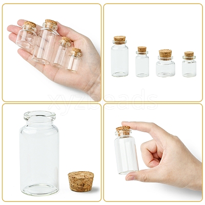 24Pcs 4 Styles Glass Bottle CON-FS0001-17-1
