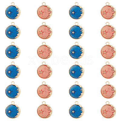 60Pcs 2 Colors Alloy Enamel Pendants FIND-DC0002-84-1