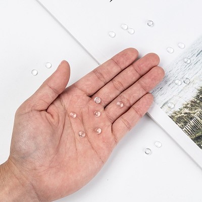 Transparent Glass Cabochons X-GGLA-R026-6mm-1
