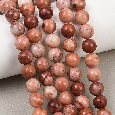 Natural Pink Aventurine Beads Strands G-G735-41-8mm-1