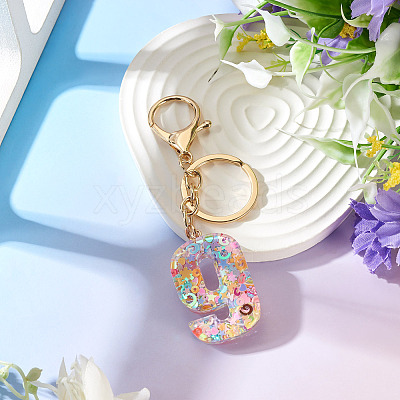 Number 9 Transparent Resin Keychains KEYC-TADJ0001-10I-1